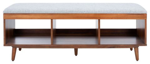 Safavieh Cricket Open Shelf Bench, #N/A - Midcentury - Accent And ... with regard to A Closer Look at the Craftsmanship of the Safavieh Solo Bench Cream/Natural